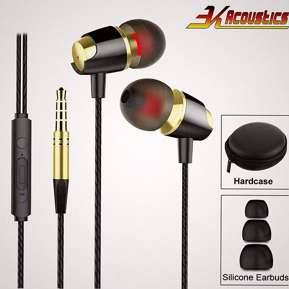 In-Ear Kopfhörer R4 – Mega Bass Klang, kabelgebunden + Hardcase