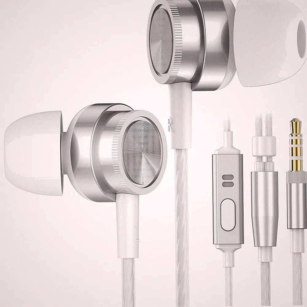 In-Ear Kopfhörer - Stereo Sound - Mikrofon - Passiv Geräuschisolierung - Weiß