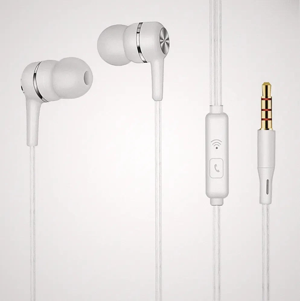 In-Ear Kopfhörer Stereo Sport Bass Ohrstöpsel Mikrofonkopfhörer Headset Weiß NEU
