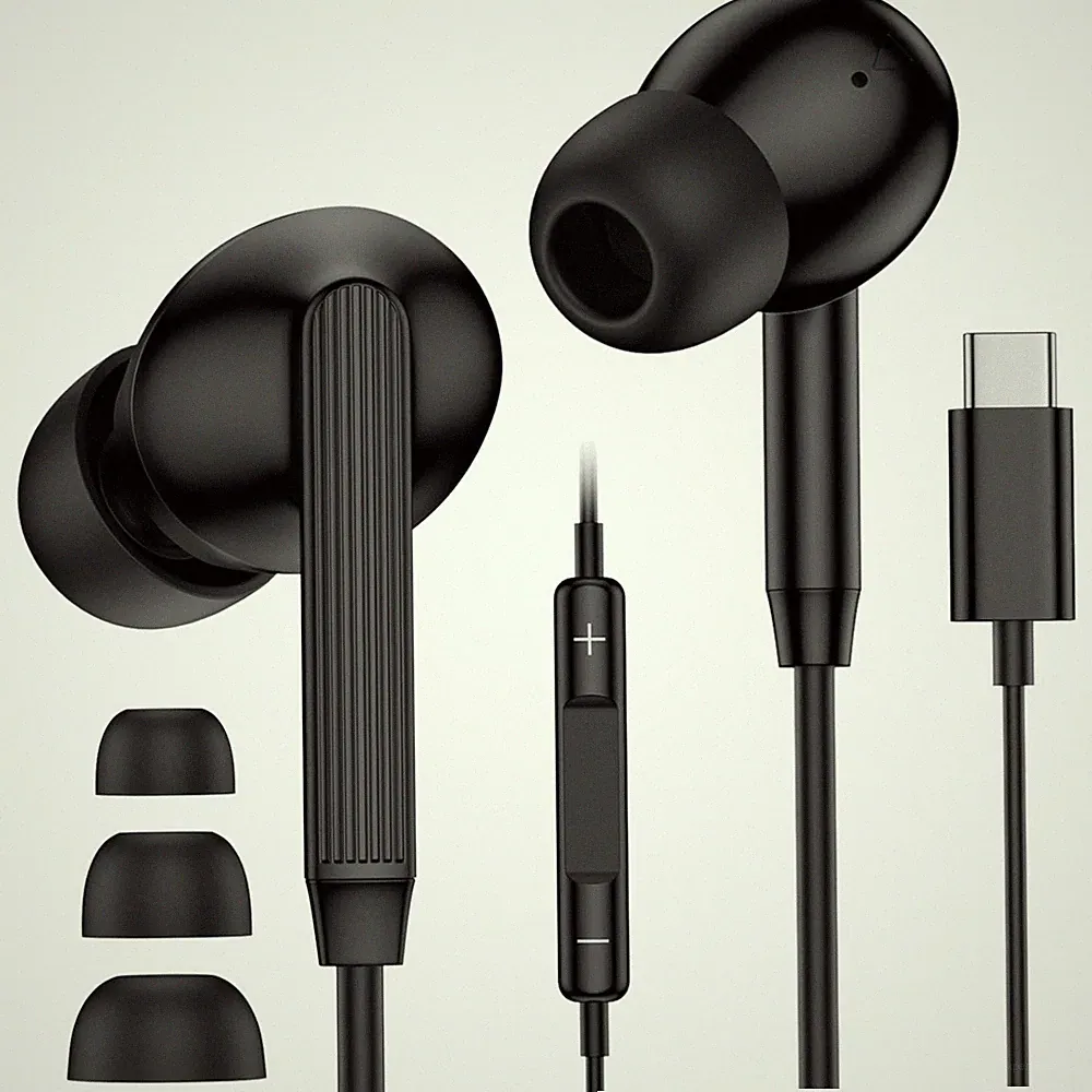 In-Ear Kopfhörer USB C mit Mikrofon Noise Cancelling für Samsung iPhone Huawei