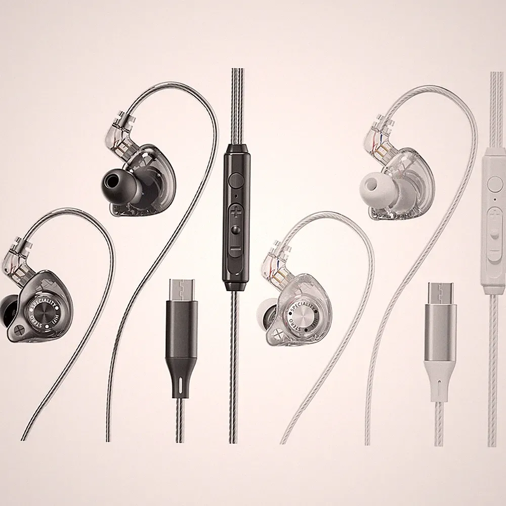 In Ear Monitor USB C Ohrhörer leichtes ABS Nylon Geräuschisolierung Lautstärk