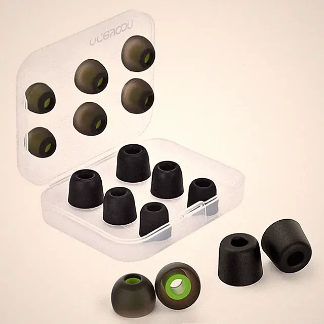 In Ear Ohrstoepsel 6 Paar Silikon Schaumstoff S M L schwarz Ersatz Kopfhoerer