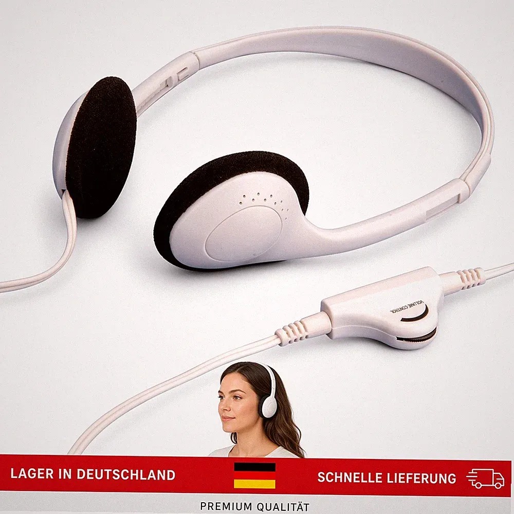 In-Ear Stereo Kopfhörer mit Kabel Grau - Lautstärkeregler 3,5mm Klinke für PC
