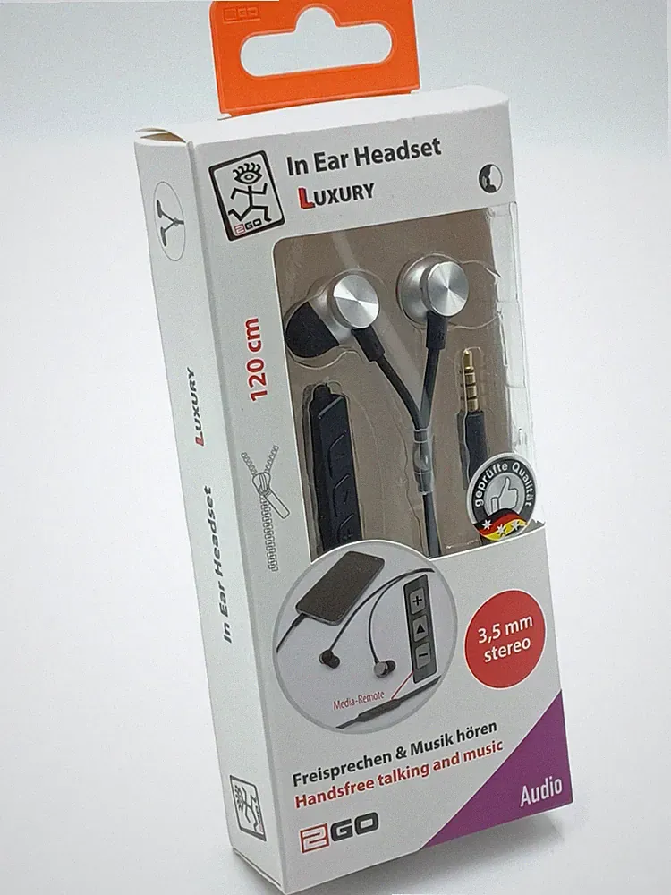 InEar Kopfhörer mit Mikrofon Ohrstöpsel Headset 3,5mm Klinke Sport Brillenträger