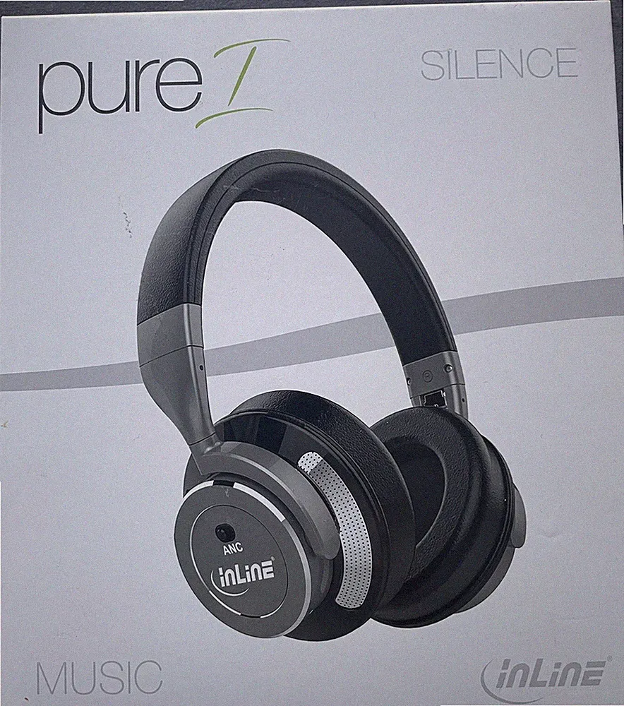 InLine Pure I schwarz/anthrazit / Bluetooth Over Ear Kopfhörer Headset / ANC