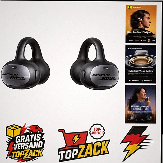 Inspire XC1 Open-ear Kopfhörer, Sound by Bose, Cloud-Komfort Open Earbuds mit...