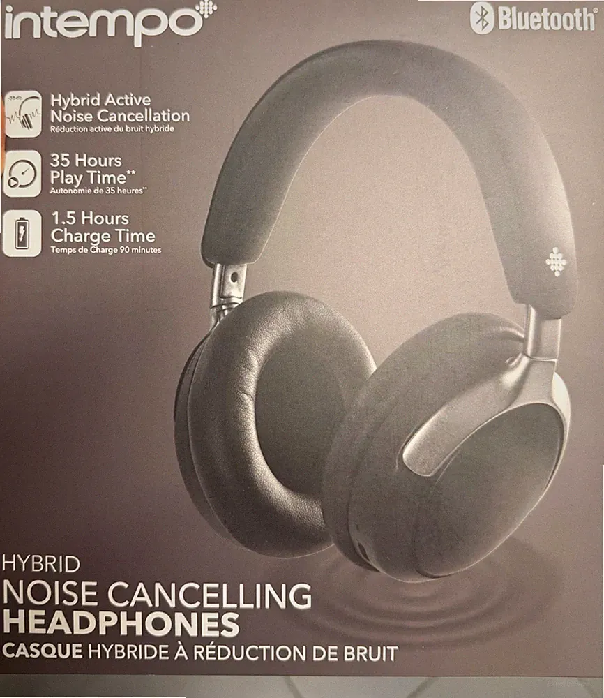 intempo Hybrid Noise Cancelling Over-Ear Kopfhörer Bluetooth ANC Schwarz 35h