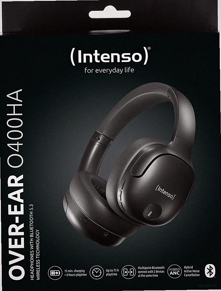 Intenso True Wireless Kopfhörer Bluetooth OVER-EAR O400HA Hybrid Akku schwarz