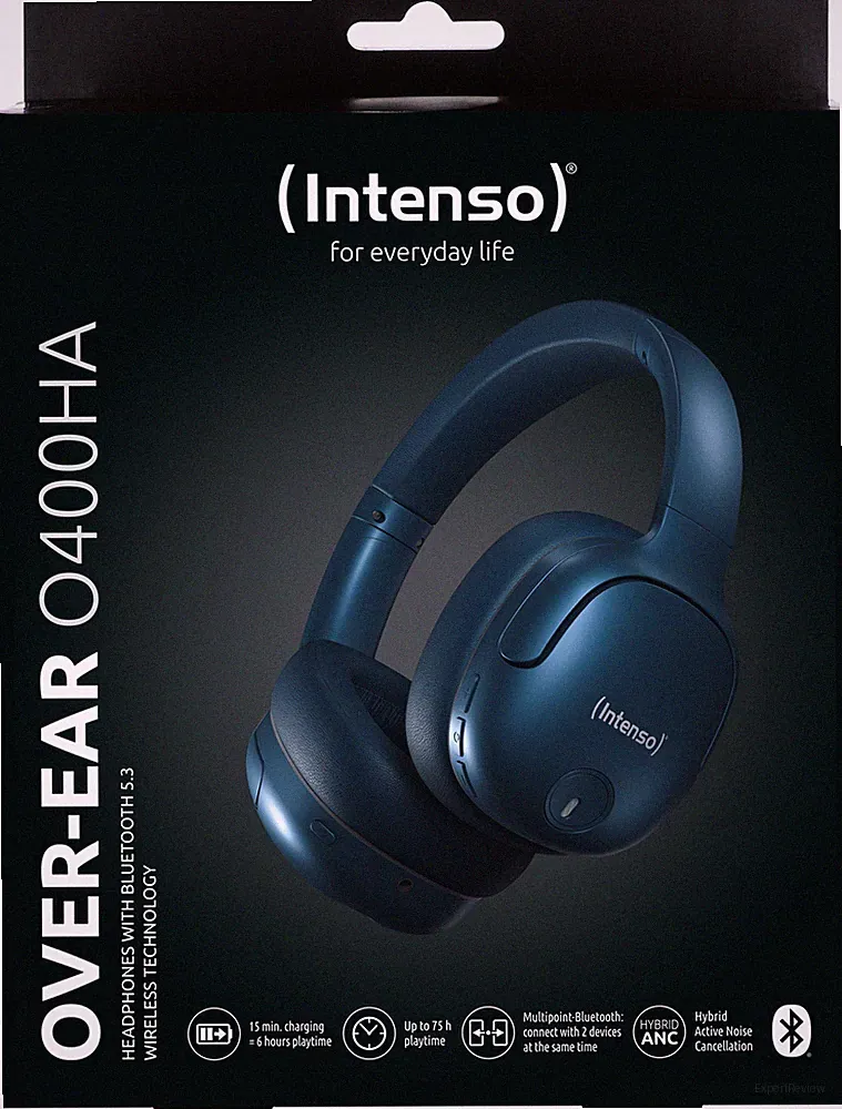 Intenso True Wireless Kopfhörer Bluetooth OVER-EAR O400HA Hybrid ANC Akku blau