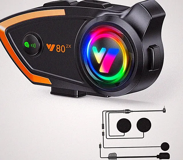 Intercom Motorradhelm, Bluetooth, 500 M, 2 Ride, Bluetooth-Kopfhörer, Gegensprec