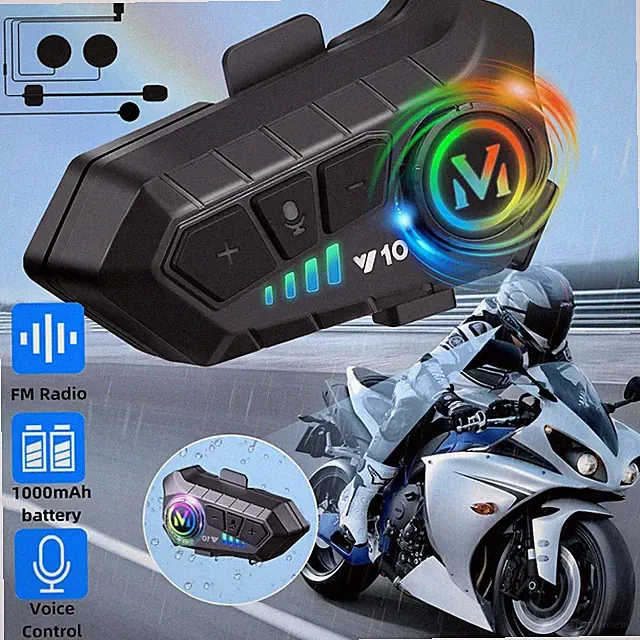 Intercom Motorradhelm Headset Motorräder Helm Skihelm Stereo Bluetooth Kopfhörer