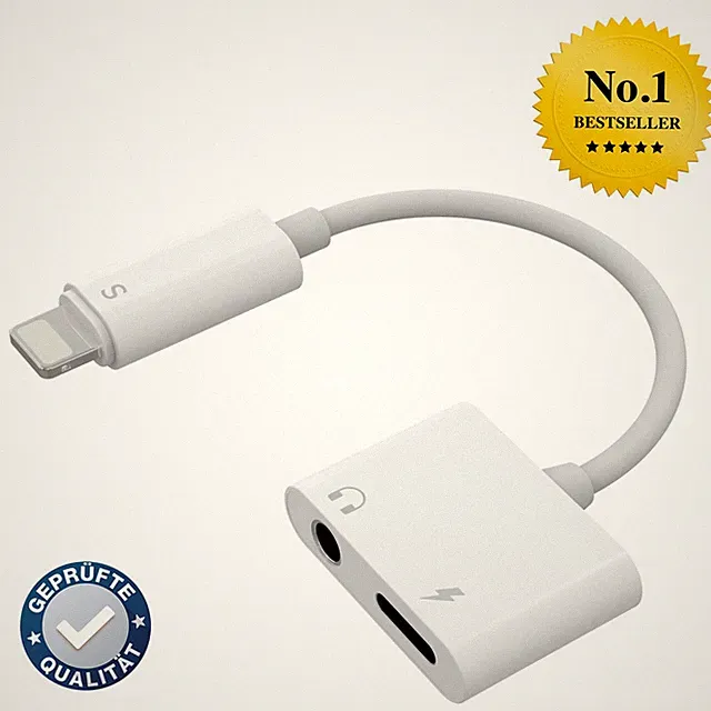 iPhone Adapter für iPhone Splitter auf Klinke Aux 3,5mm 2 in 1 Audio Kopfhörer