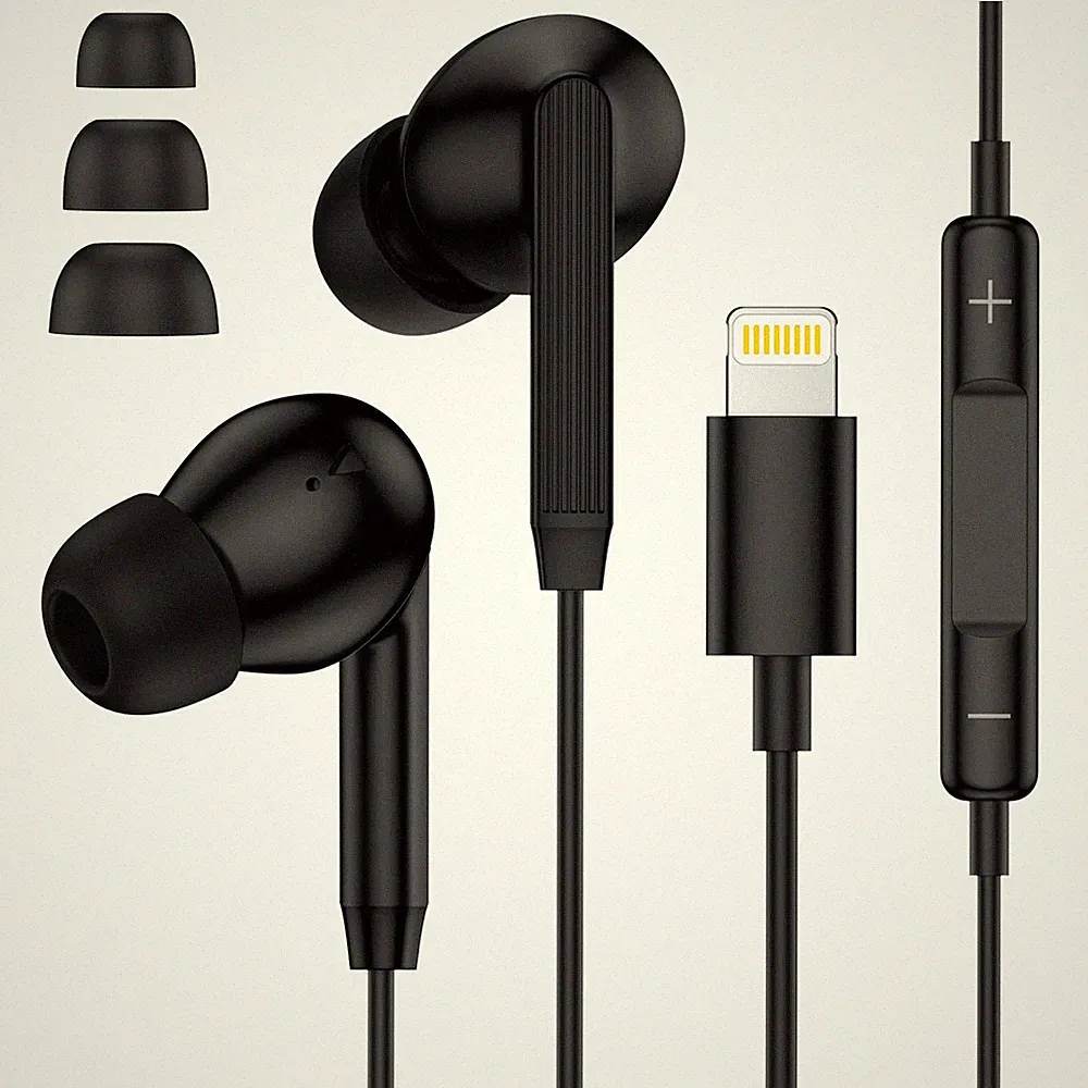 iPhone Kopfhörer mit Kabel, In-Ear Kabelkopfhörer für iPhone Ohrhörer Lightning
