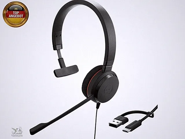 Jabra Evolve 20 Mono Headset - Microsoft Zertifizierte Kopfhörer für VoIP S