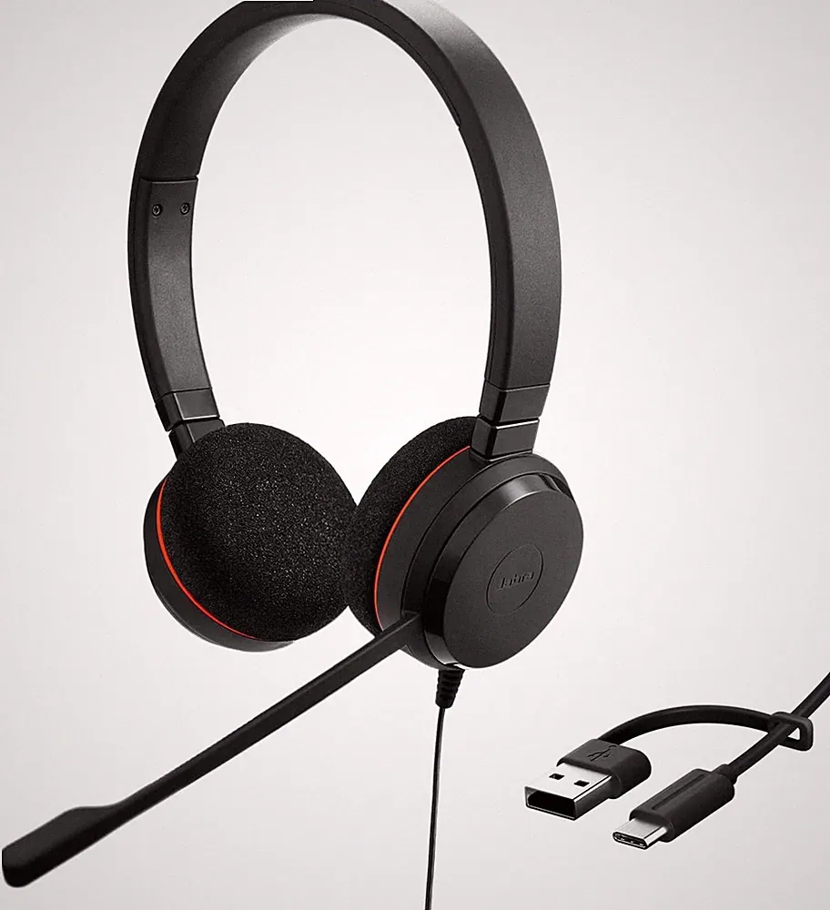 Jabra Evolve 20 Stereo Headset - Microsoft Zertifizierte Kopfhörer für VoIP S