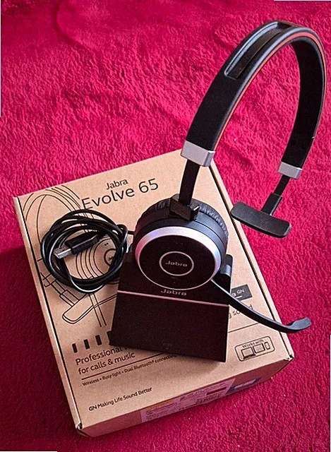 JABRA EVOLVE 65 WIRELESS MONO ON-EAR HEADSET * TOP-ZUSTAND