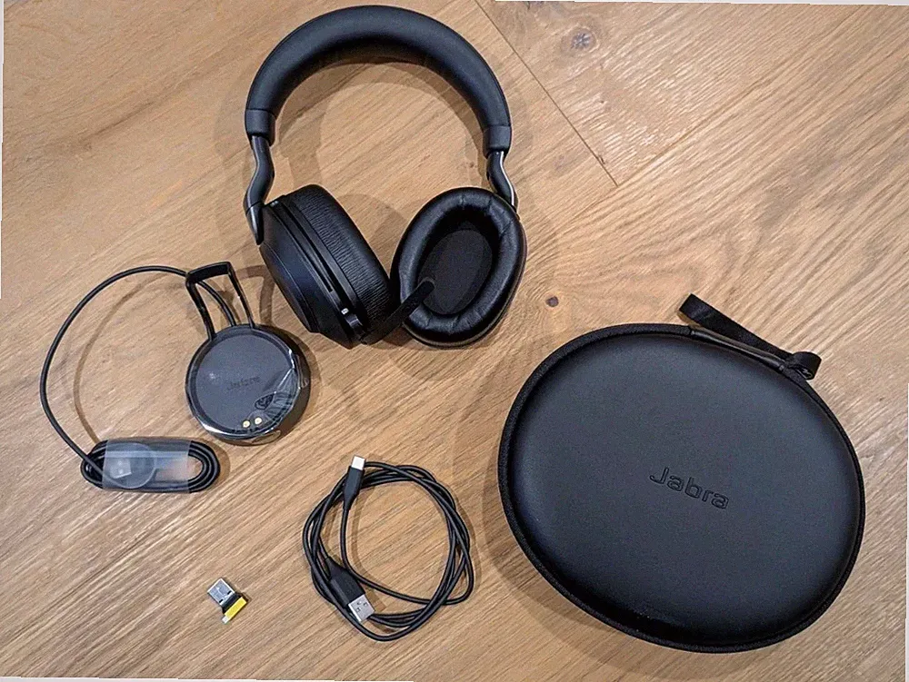 Jabra Evolve2 75 USB-C On-Ear Kopfhörer Set inkl. Ladestation