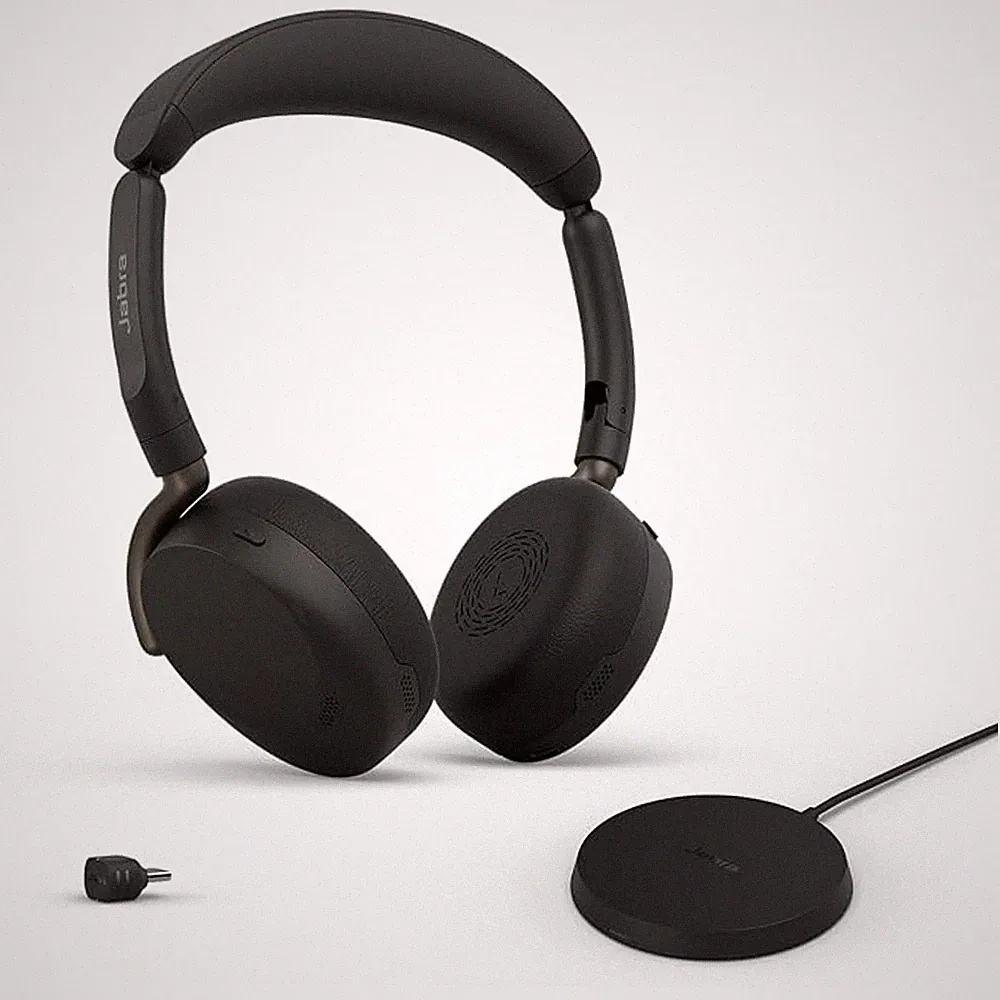 Jabra Evolve3 65 Flex Link390c UC On-Ear Wireless Headset USB-C mit Ladepad
