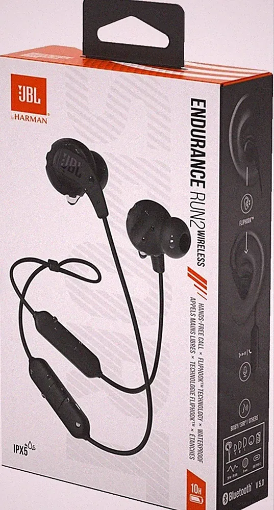 JBL Endurance Run 2 – Schweißresistenter In-Ear-Sport-Kopfhörer in Schwarz
