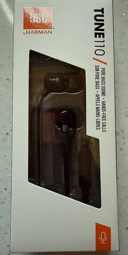 JBL Harman Tune 110 In-Ear Kopfhörer Kabelgebunden Schwarz Brandneu Versiegelt