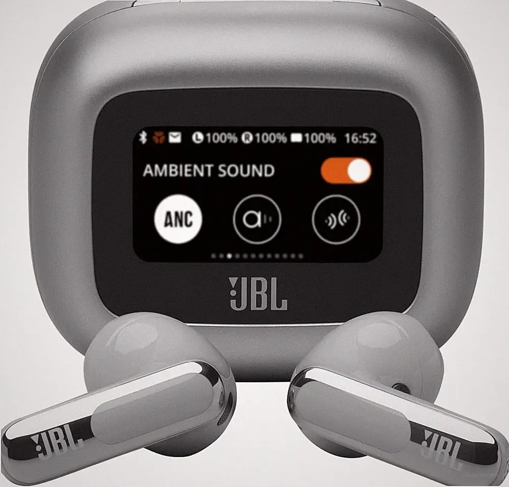 JBL In-Ear Kopfhörer LIVE FLEX 3 silber Adaptive Noise Cancellation Android iOS