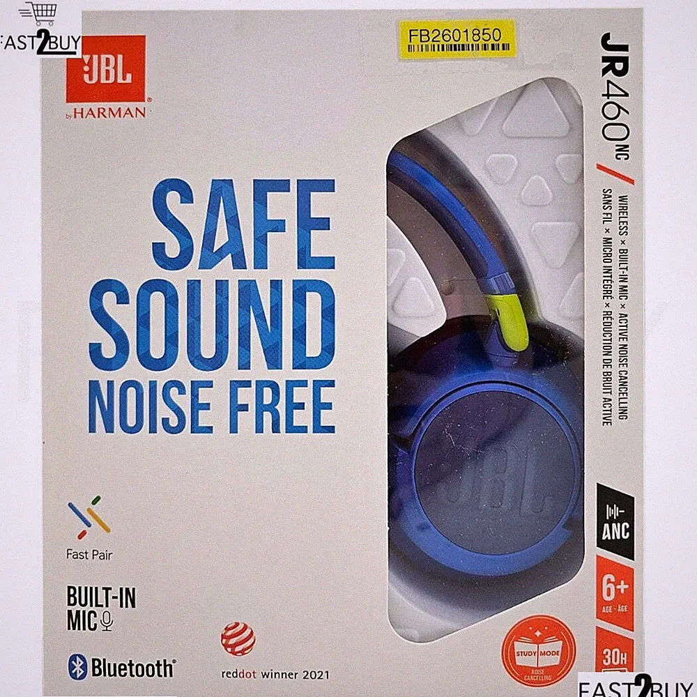JBL JR 460NC Kinderkopfhörer Blau Bluetooth ANC Mikrofon 30h Akku