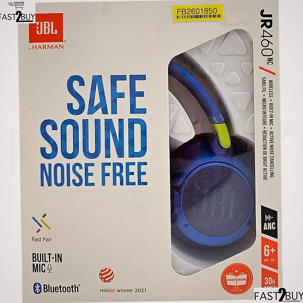 JBL JR 460NC Kinderkopfhörer Blau Bluetooth ANC Mikrofon 30h Akku