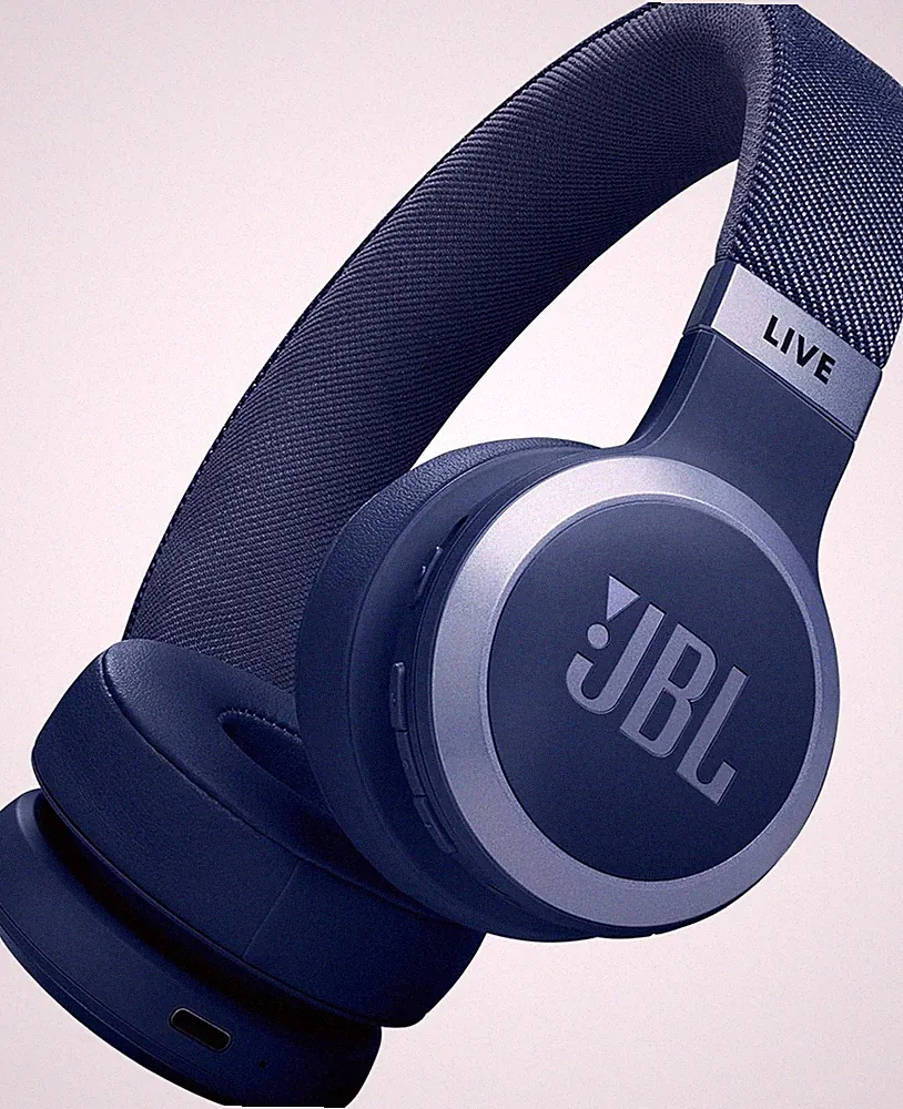 JBL LIVE 670NC blau kabelloser On-Ear-Kopfhörer mit True Adaptive Noise Cancel