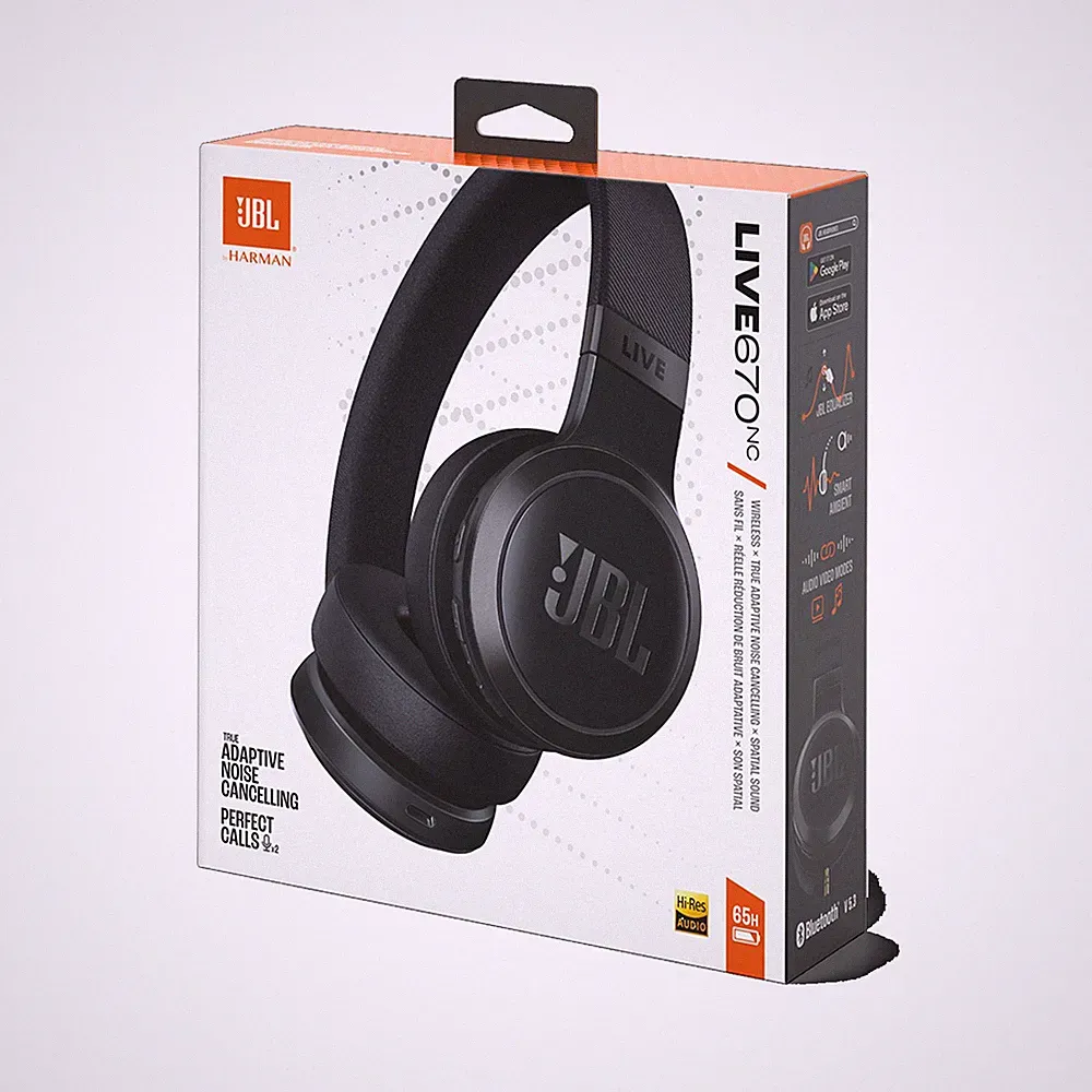 JBL LIVE 670NC kabelloser On-Ear-Kopfhörer mit True Adaptive Bügelkopfhörer