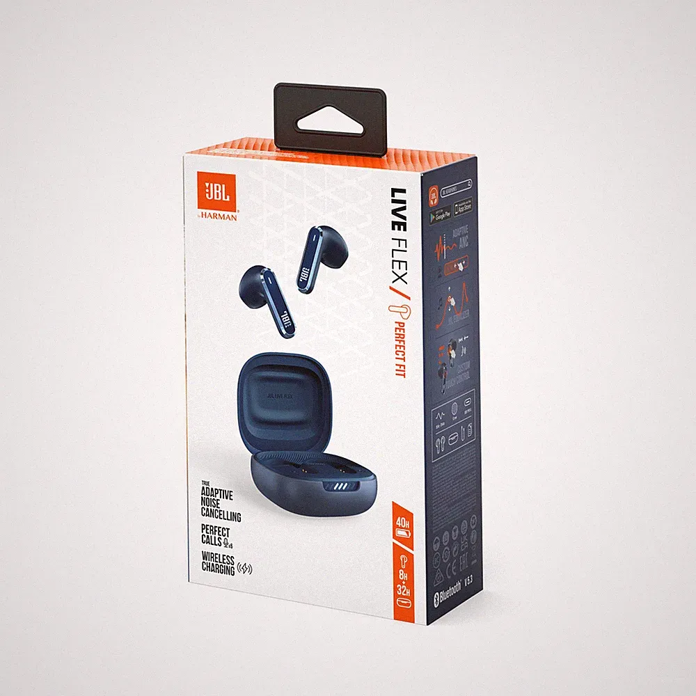 JBL Live Flex Bluetooth In-Ear Kopfhörer Blau ANC IP54