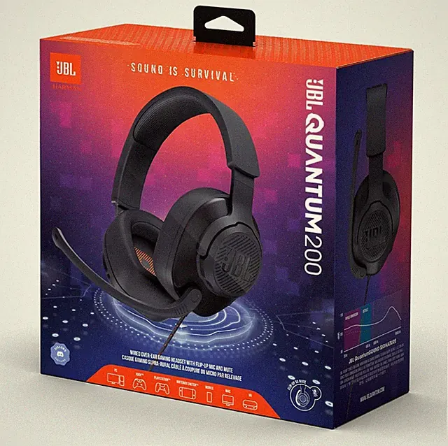 JBL Quantum 200 Over-Ear Gaming Headset / schwarz