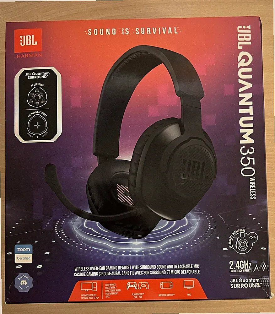 JBL Quantum 350 Wireless Kopfbügel Gaming-Headset USB 2,4GHz Surround schwarz