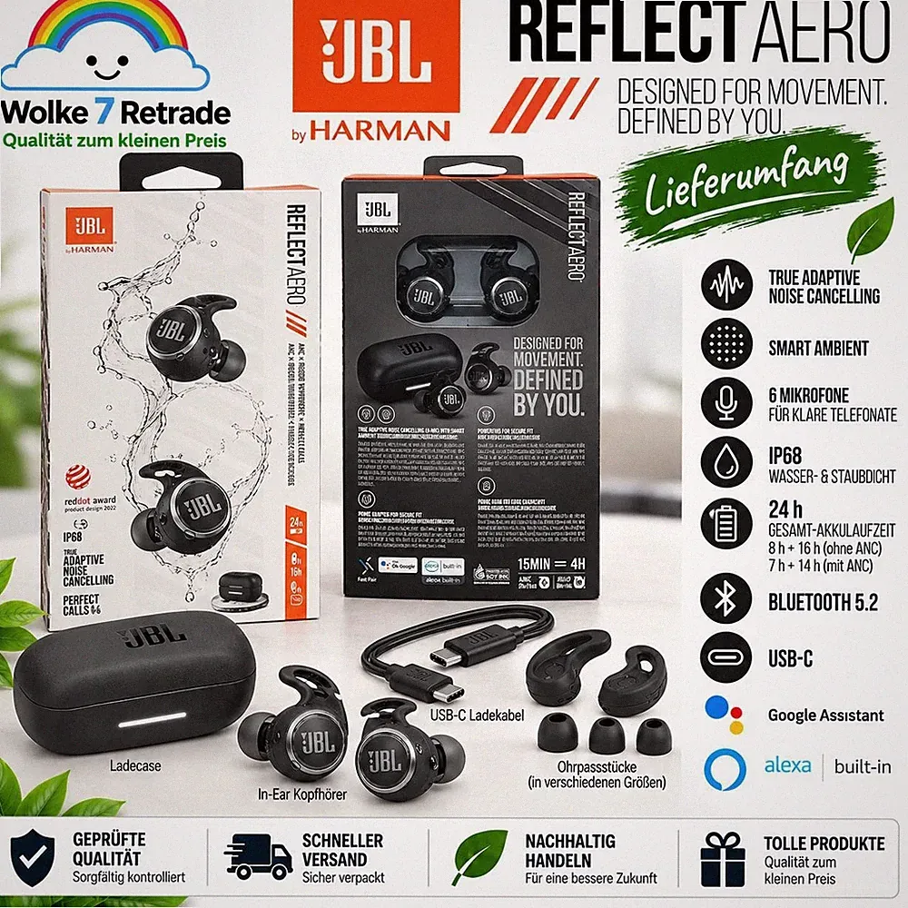 JBL Reflect Aero True Wireless In-Ear Kopfhörer ANC Bluetooth