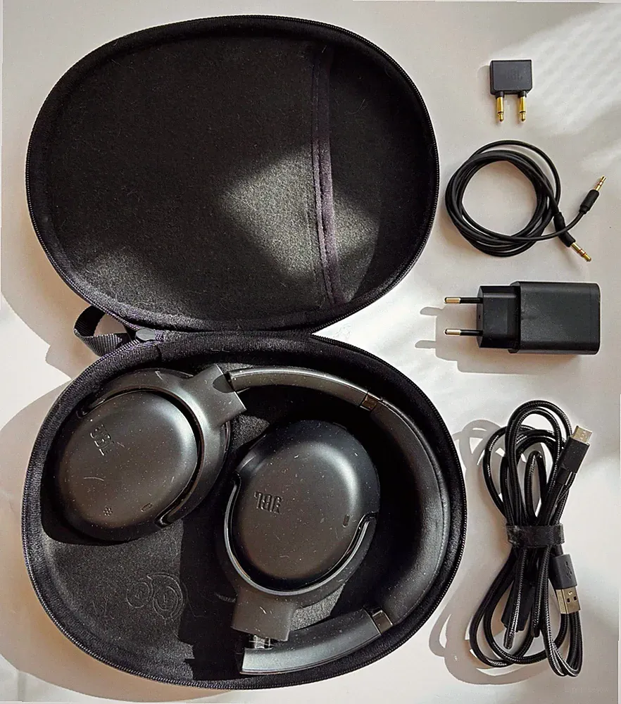 JBL TOUR Over-Ear Kopfhörer Bluetooth Schwarz + Case USB-C & 3,5mm Kabel