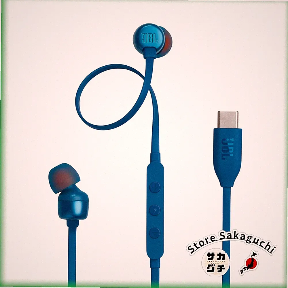 JBL Tune 310C USB-C Kabelgebundene In-Ear Ohrhörer Hi-Res Audio Blau für Gami...