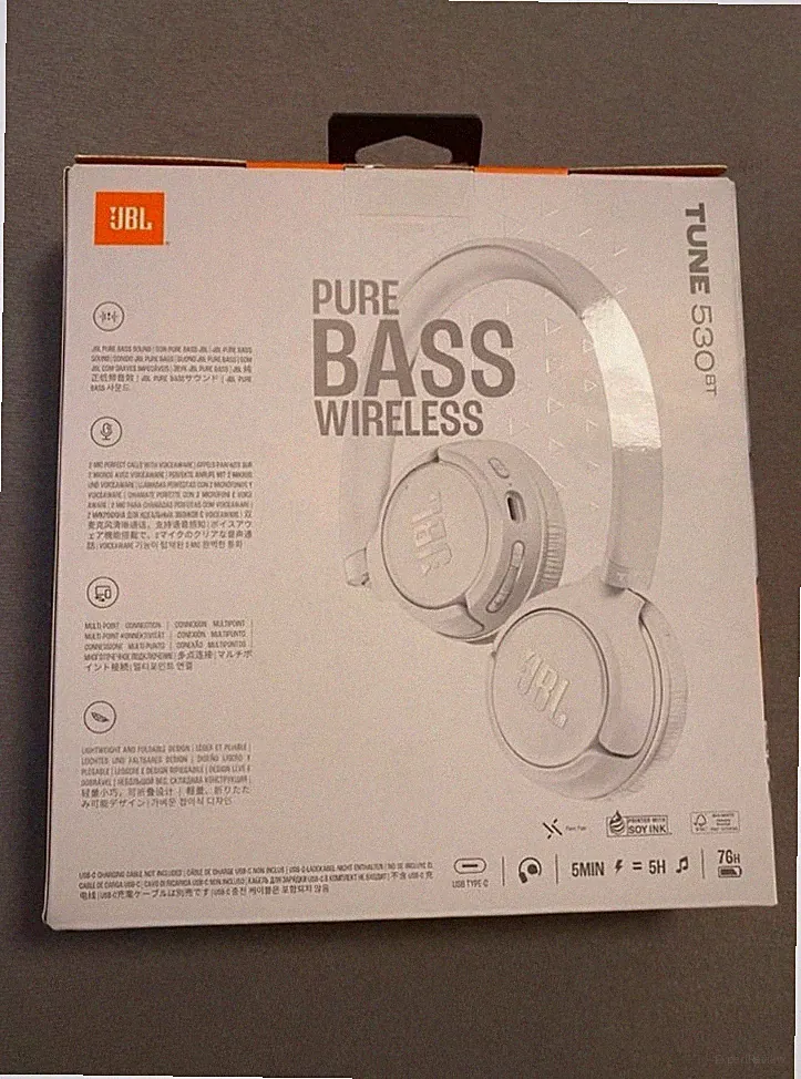 JBL TUNE 530BT On-ear Kopfhörer Weiß Headset Bluetooth Wireless Pure Bass
