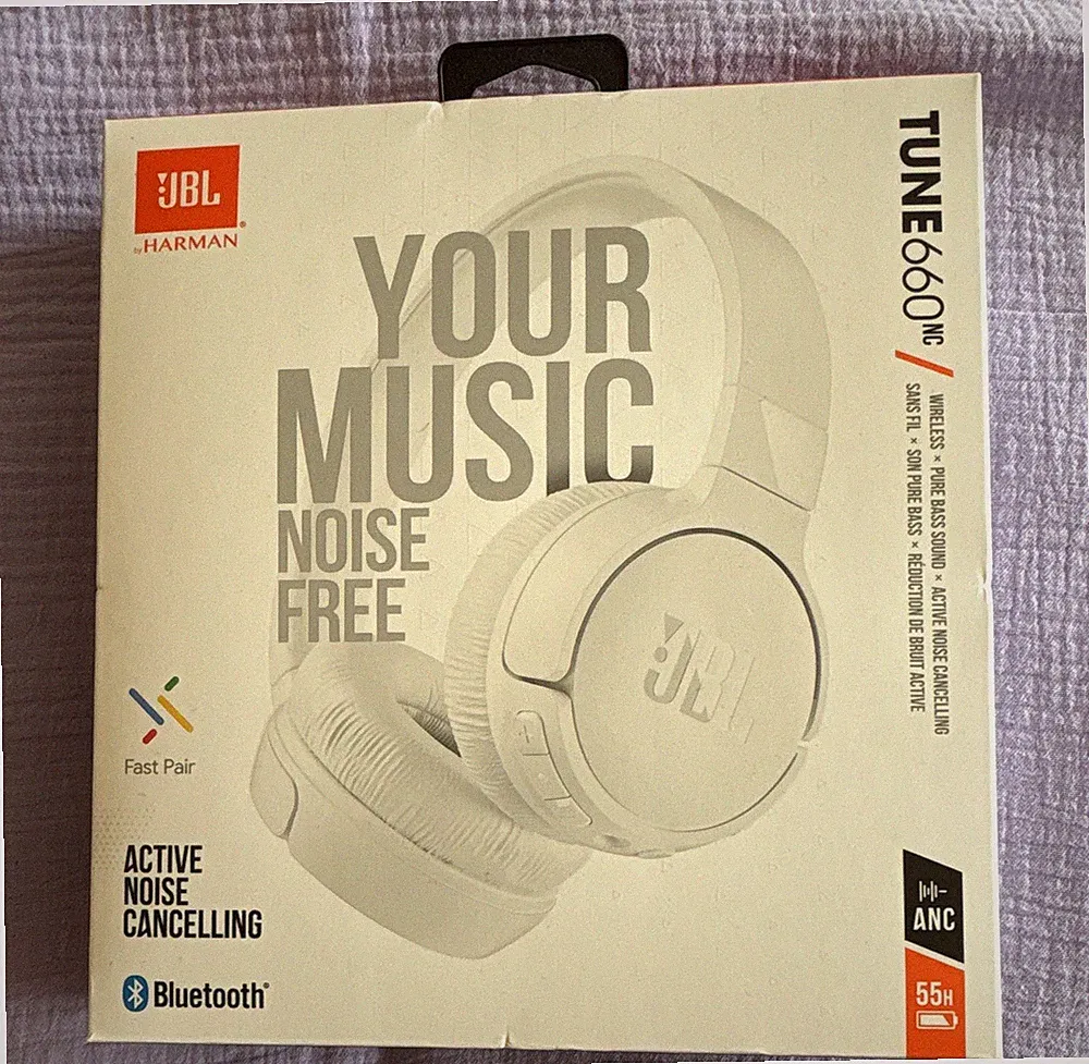 JBL Tune 660NC Over-Ear Kopfhörer weiß Bluetooth ANC Mikro faltbar