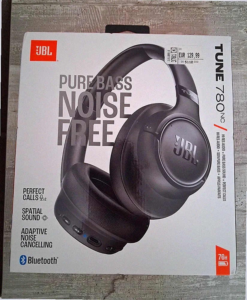 JBL Tune 780NC Over-Ear Bluetooth Kopfhörer ANC Spatial Sound Multipoint Schwarz