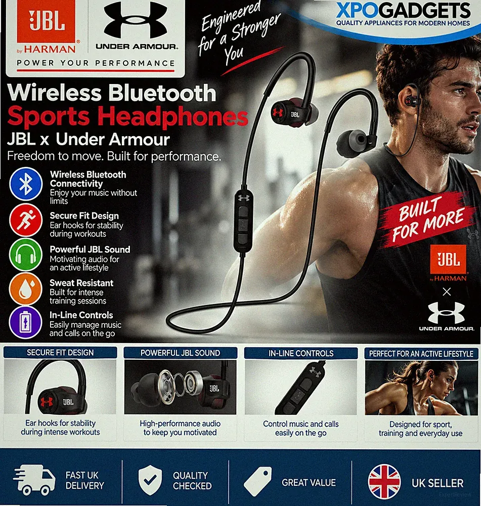 JBL Under Armour Wireless Bluetooth Sport In-Ear Kopfhörer Schwarz Rot