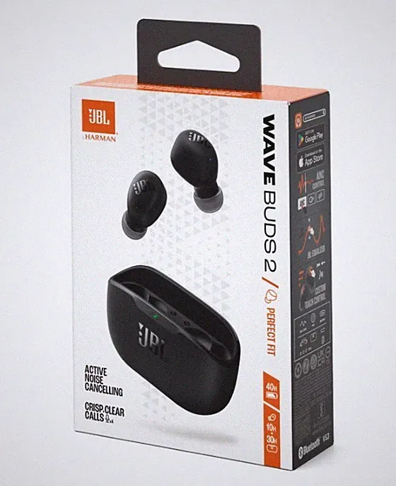 JBL Wave Buds 2 In-Ear Bluetooth Kopfhörer Schwarz Neu