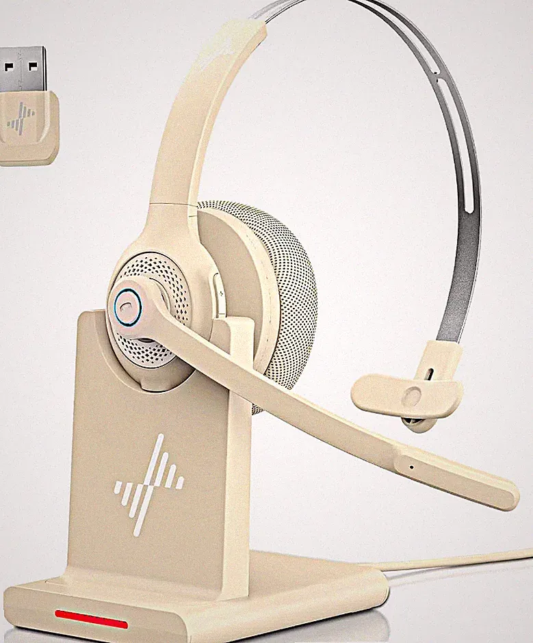 JIAMQISHI Mono-Kopfhörer mit Mikrofon USB-Dongle Bluetooth Headset für PC/Handy