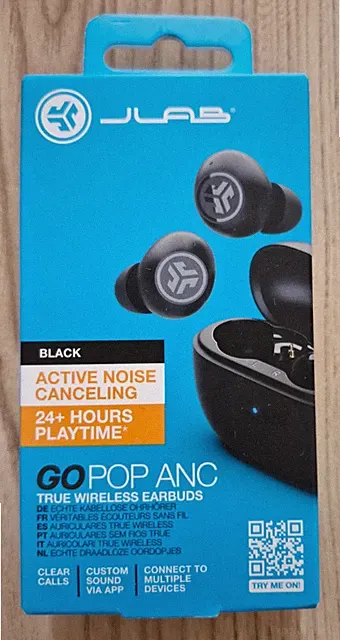 JLab GO POP ANC True Wireless Earbuds Active Noise Cancelling 24+ Stunden Spielzeit