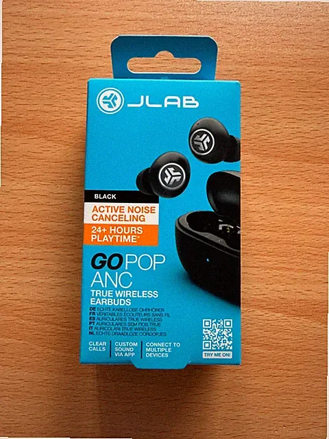 JLab Go Pop ANC Wireless Active Noise Cancelling Earphones, Black - Brand New!