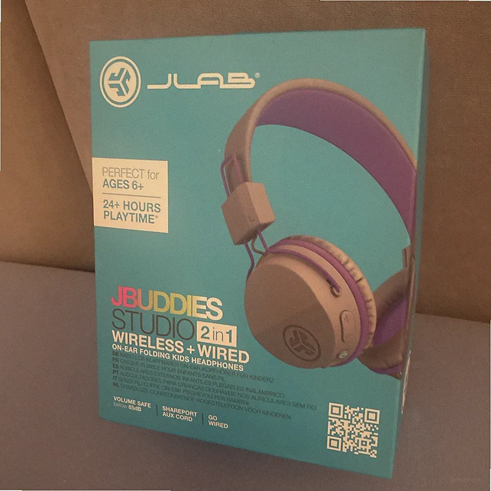 JLab JBuddies Studio 2in1 Bluetooth/3,5mm faltbar Kinder On-Ear grau/lila