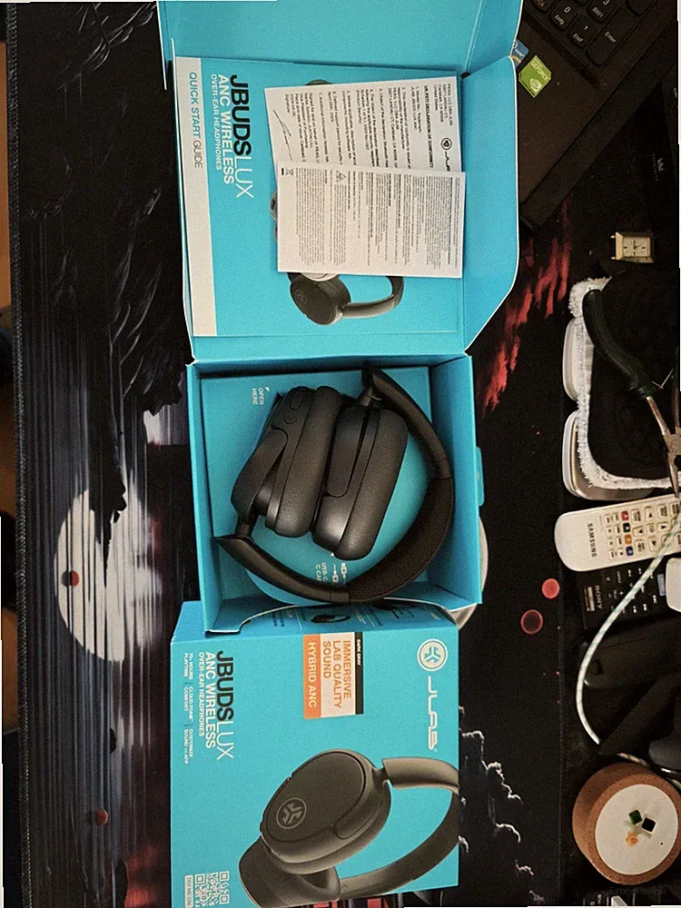 JLab JBuds Lux Over-Ear Kopfhörer Bluetooth ANC faltbar USB-C Dunkelgrau