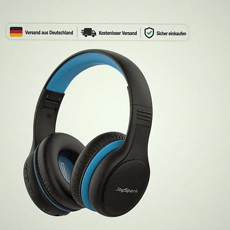 JoySpark B08 Bluetooth Kopfhörer Kinder, 60 Std Akkulaufzeit, Schwarz Blau
