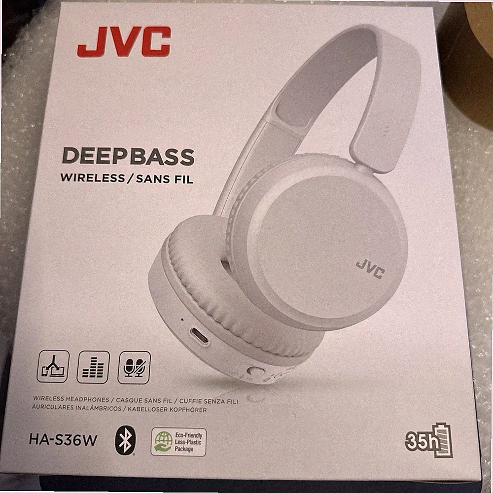 JVC DEEP BASS HA-S36W WIRELESS BLUETOOTH FREISPRECHEINRICHTUNG ON-EAR KOPFHÖRER WEISS NEU