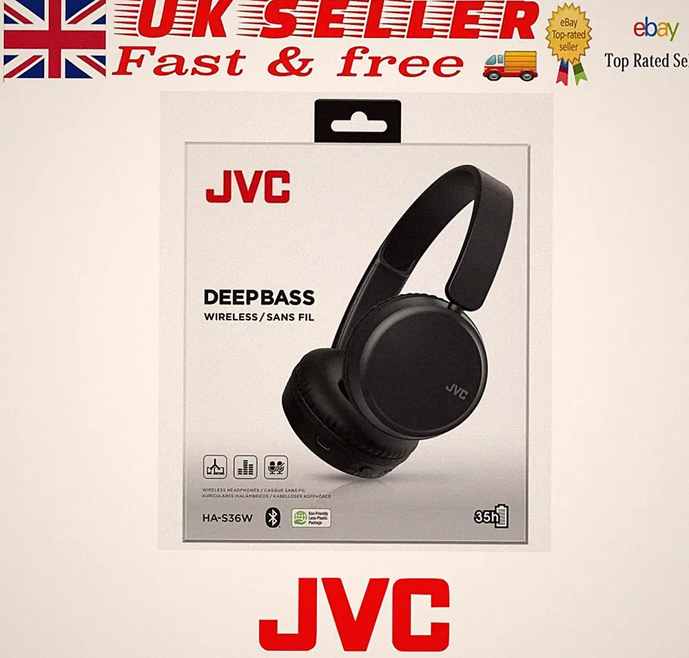 JVC Deep Bass HA-S36W Wireless Bluetooth On-Ear Kopfhörer / Schwarz