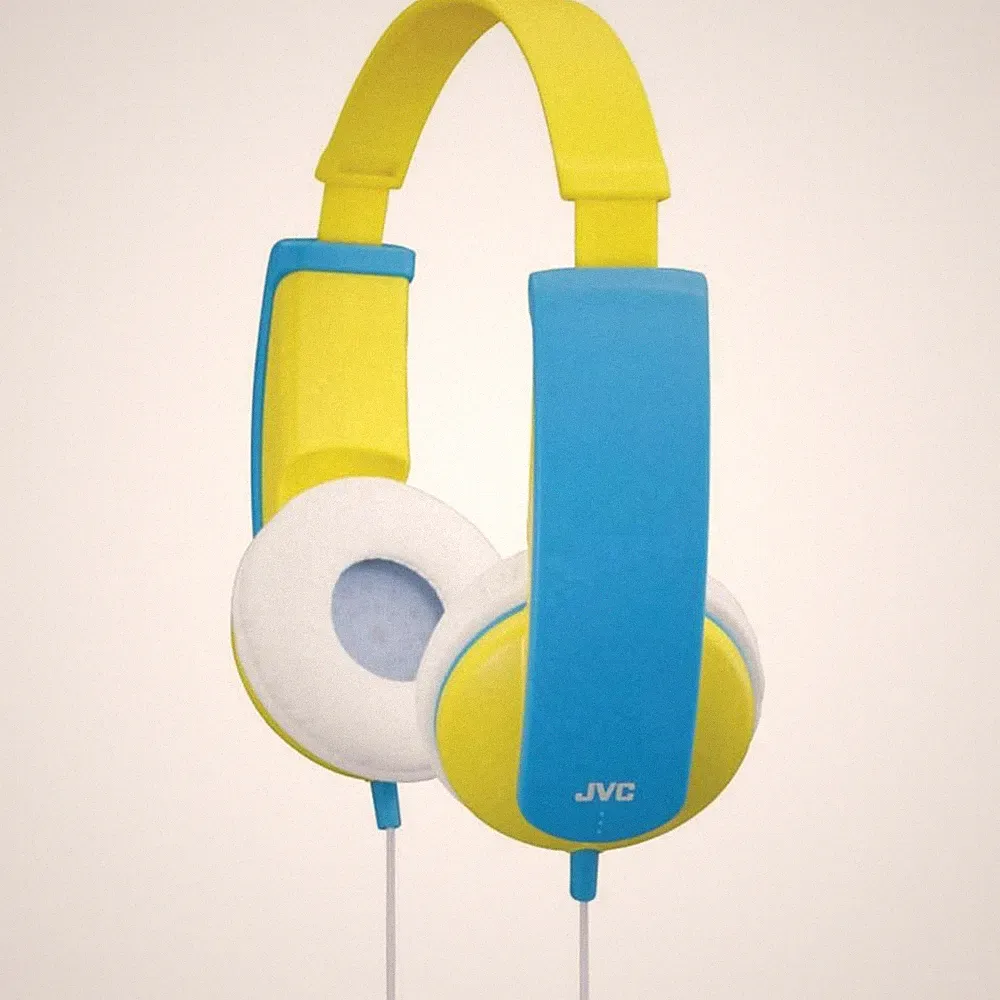 JVC HA-KD5-Y-E On Ear Kopfhörer kabelgebunden Gelb, Blau Lautstärkebegrenzung