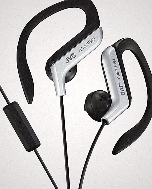 JVC HAEBR80S Sports Clip Headphones (Silver) Silver Standard Packaging